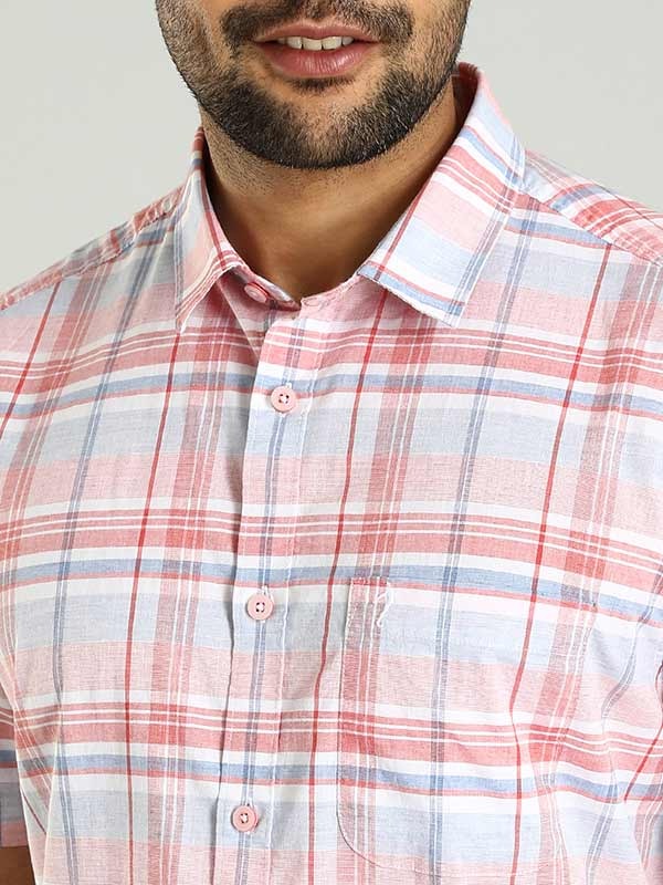 Indian Terrain Men's Regular Fit Half Sleeve Checkered Multicolor Shirt